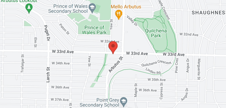 map of 2130 W 33RD AVENUE